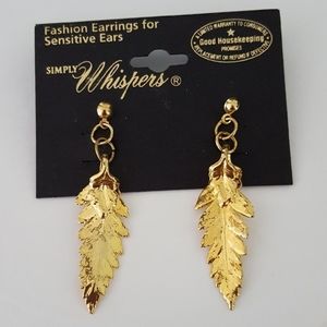 Gold Leaf dangly earrings